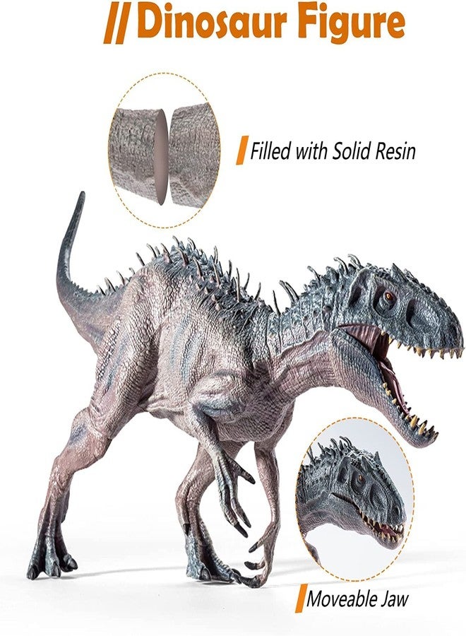 BAREPEPE Realistic T Rex Dinosaur Animal Figure for Kids Real Textured Dinosaurs Toy (Gray Indominus (25F)) - Image 2
